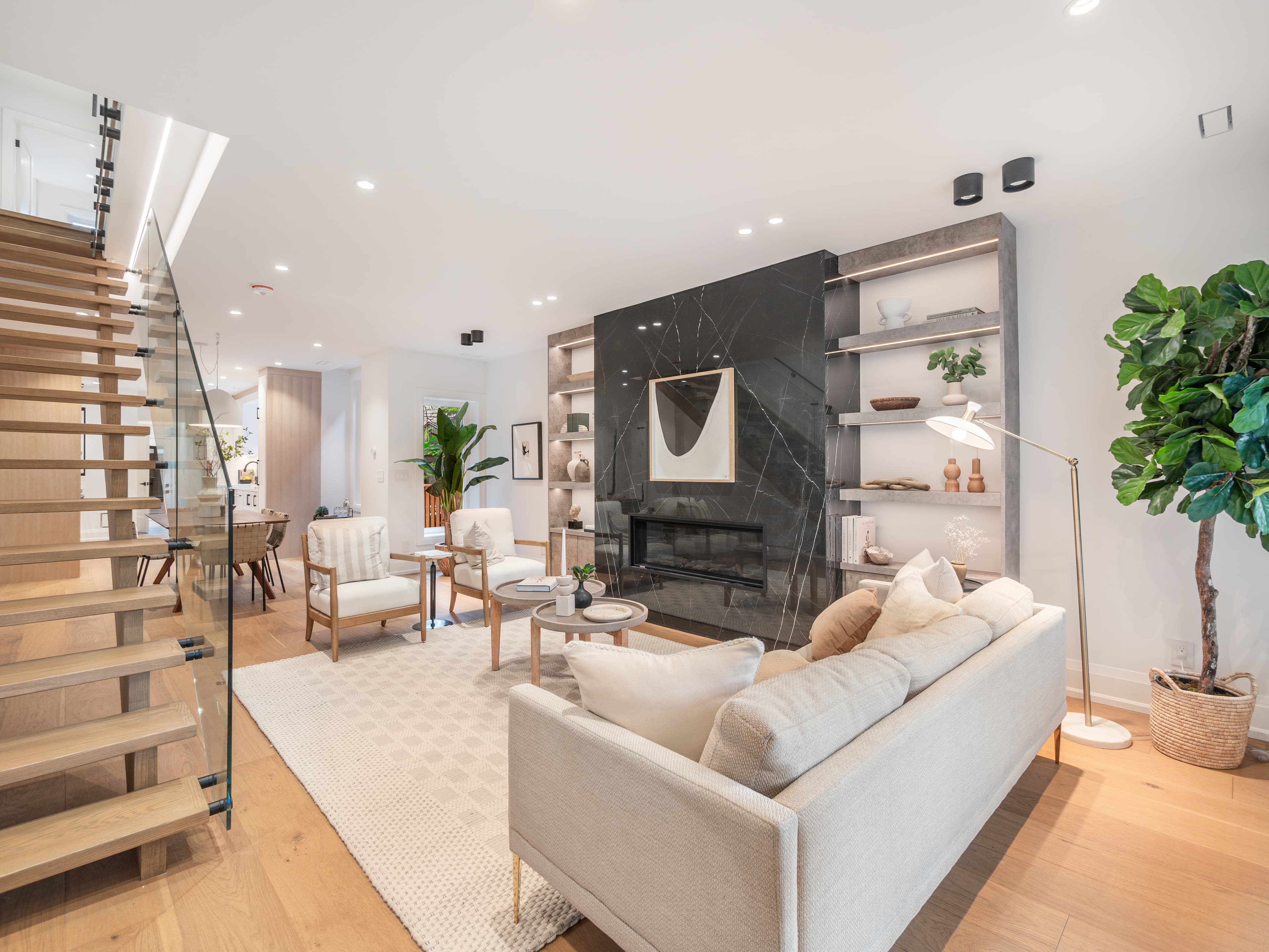 Stylish interior of multiplex living room